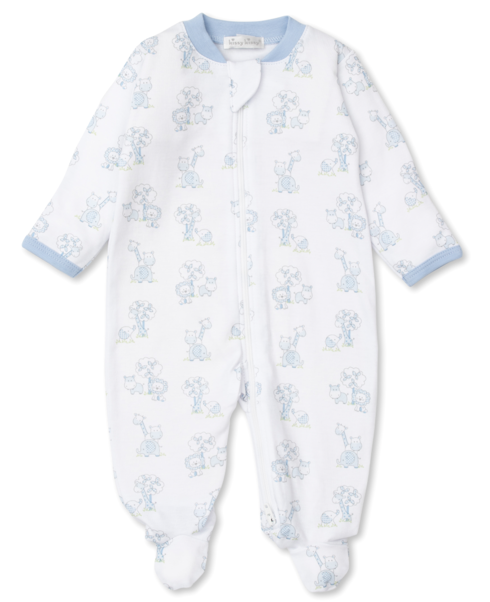 kissy kissy Kissy Kissy Gingham Jungle Zip Footie