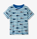 Hatley Hatley Shark Stripes Slouchy Tee