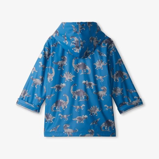 Hatley Hatley Broken Dino Stamp Zip Up Rain Jacket