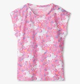 Hatley Hatley Unicorn Garden Snap Up Tee