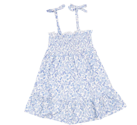 Angel Dear Angel Dear Blue Calico Floral Dress