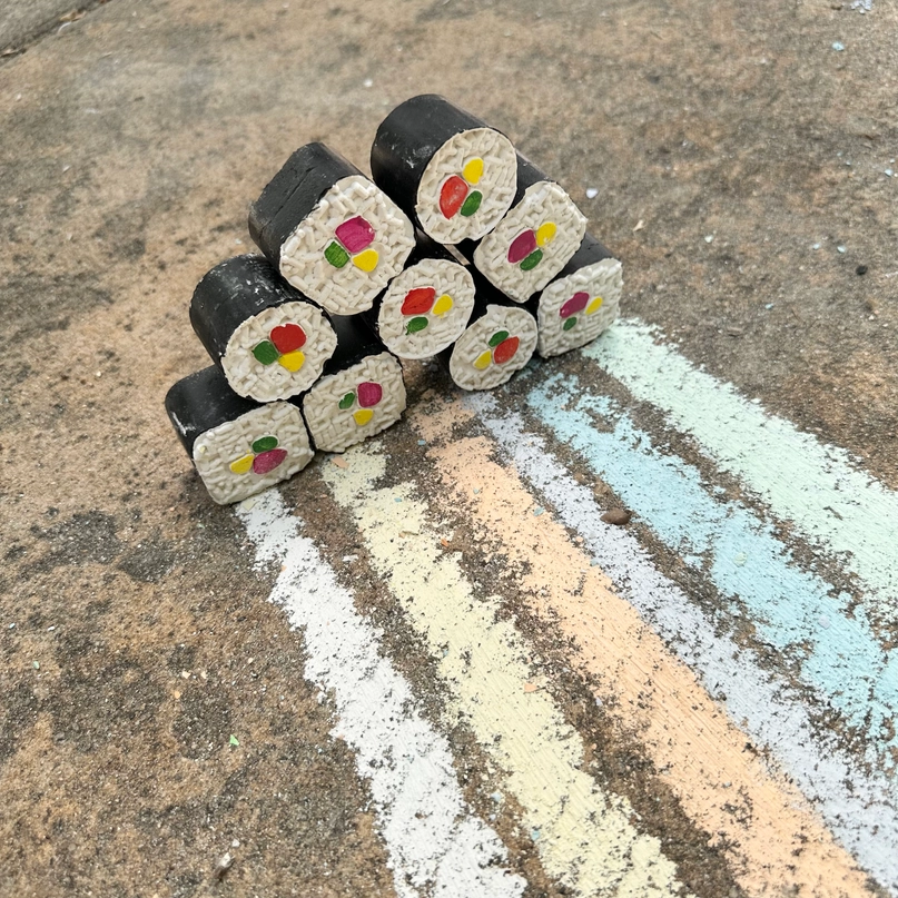 Twee Sushi Maki Roll Sidewalk Chalk