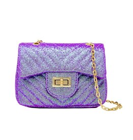 Classic Glitter Wave Handbag Purple