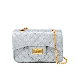 Classic Quilted Sparkle Mini Bag Silver