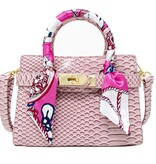 Crocodile Scarf Handbag Pink