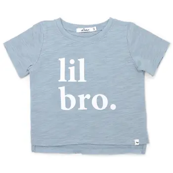 Oh Baby Oh Baby Lil Bro Cotton Slub Raw Edge Tee