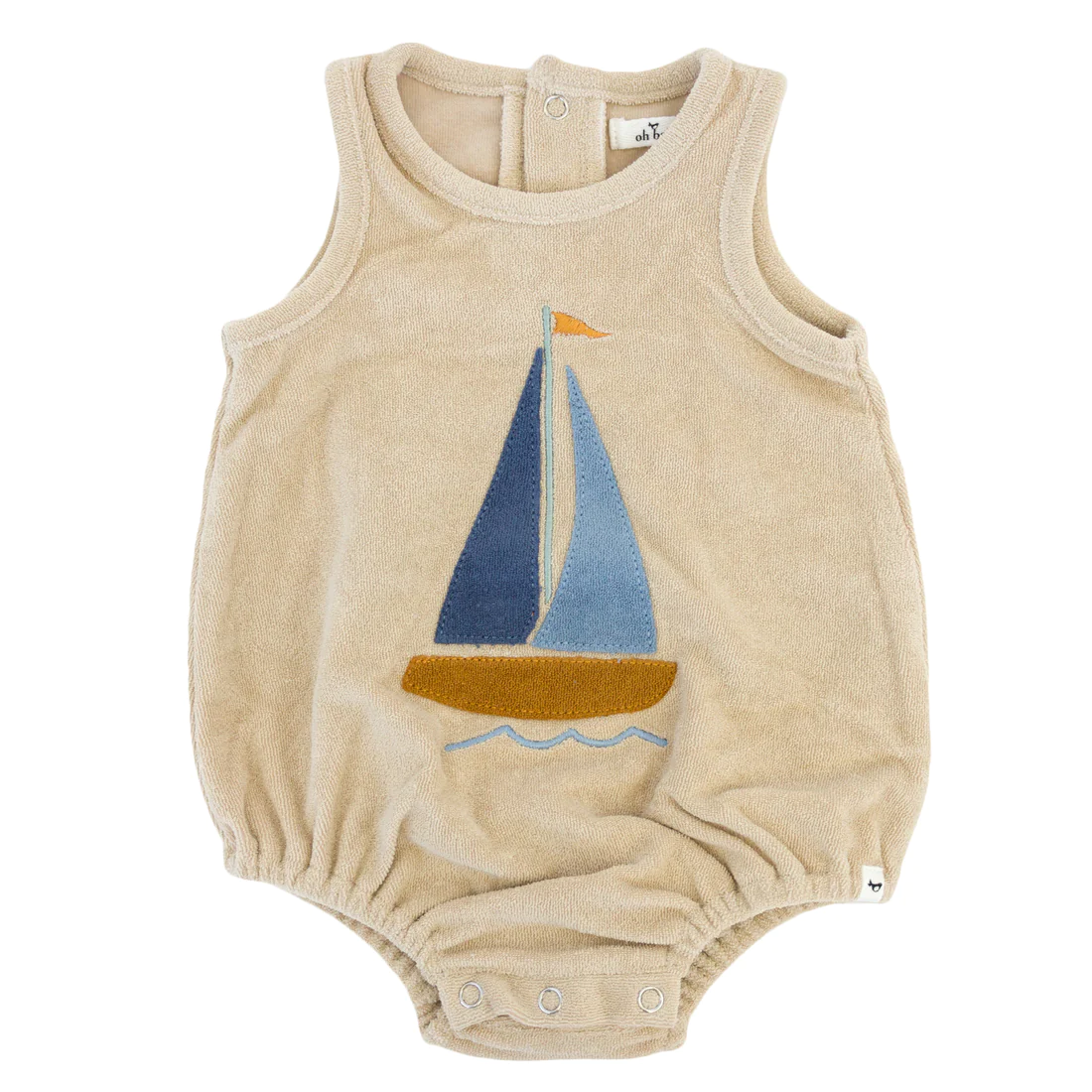 Oh Baby Denim Sailboat Terry Applique Terry Bubble