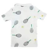 Oh Baby Tennis Print Terry Polo Shirt