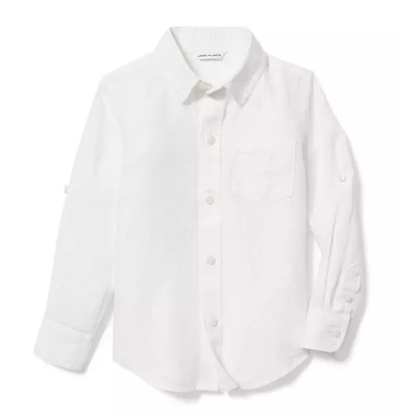 Janie and Jack White Linen Button Up