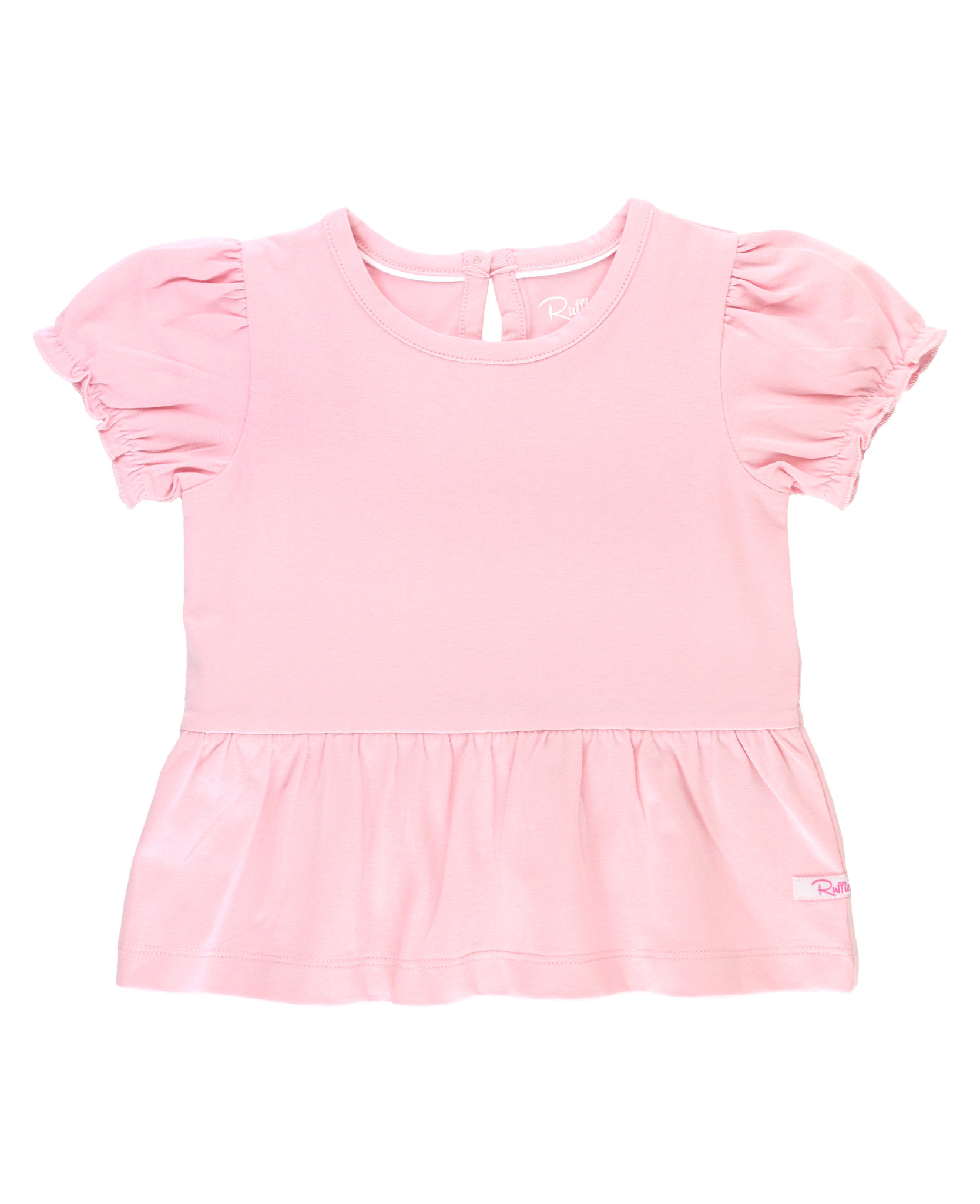 RuffleButts Puff Sleeve Peplum Top