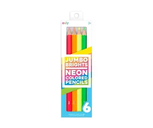 jumbo brights neon colored pencils - set of 6 jumbo brights neon colored pencils - set of 6