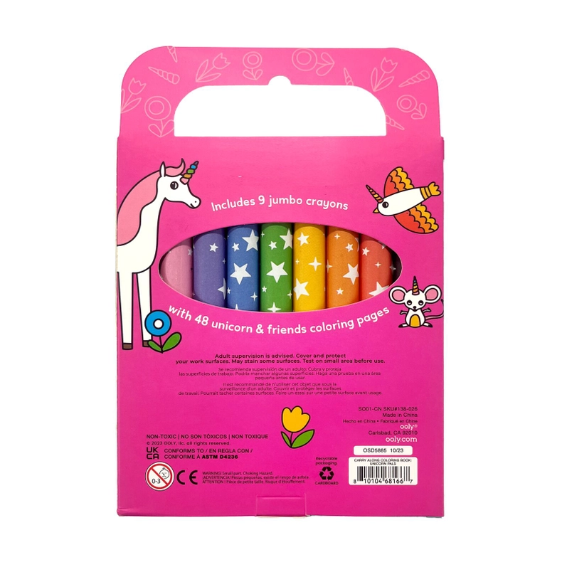 ooly Carry Along Crayons & Coloring Book Kit - Unicorn Pals