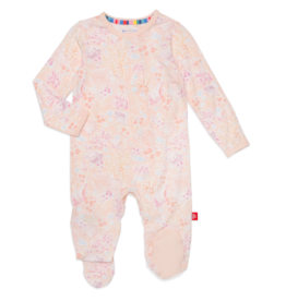 Magnificent Baby Magnetic Me Coral Floral Footie