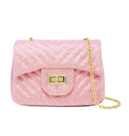 Classic Glitter Wave Handbag Pink