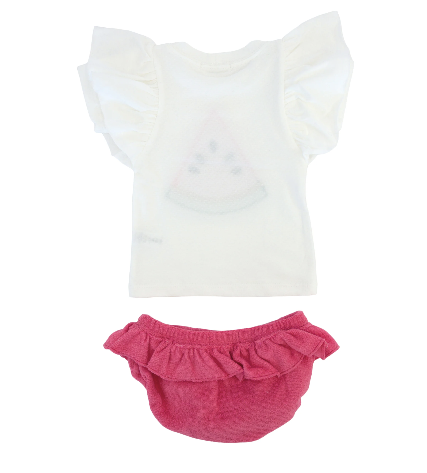 Oh Baby Oh Baby Watermelon Terry Applique Short Sleeve Tushie Set