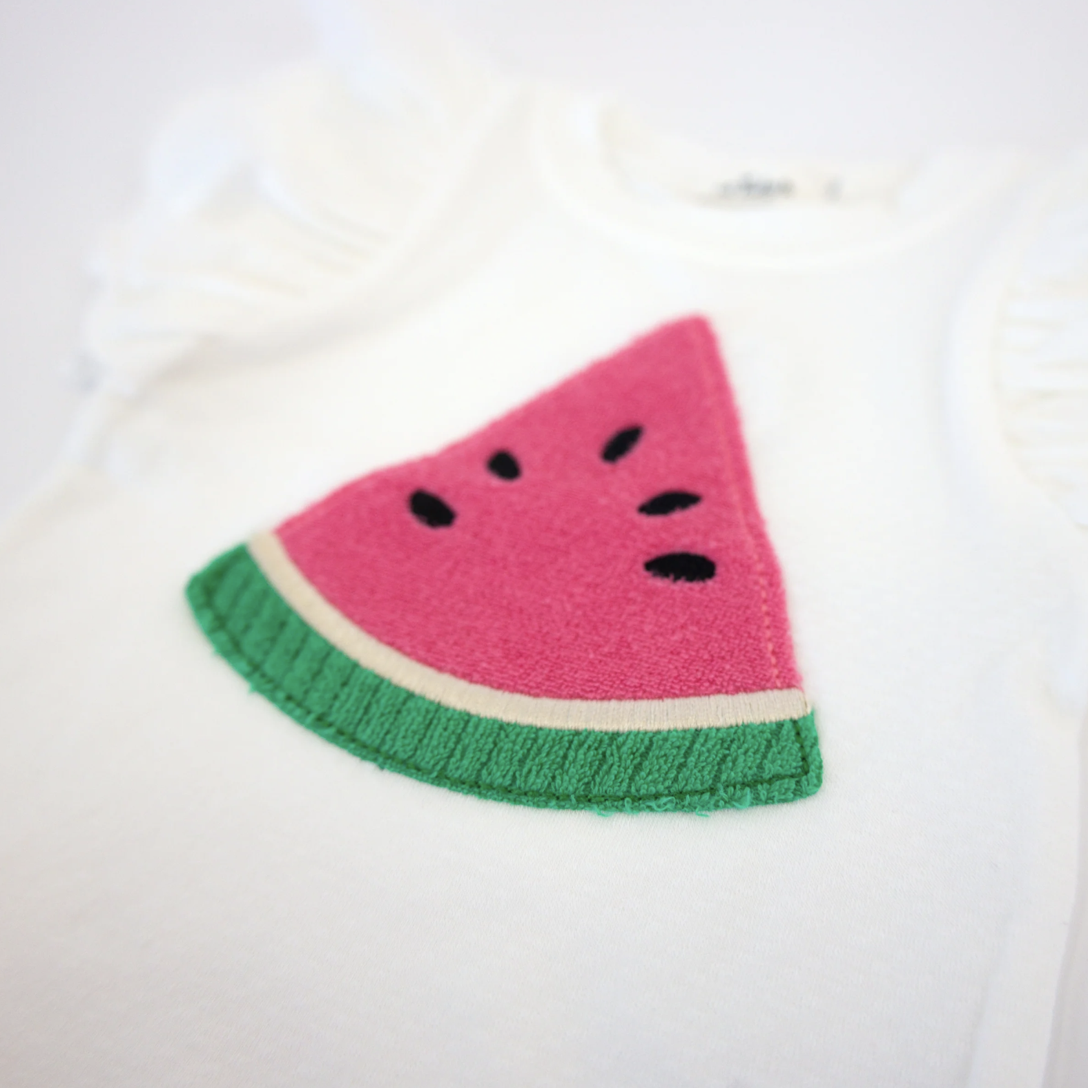 Oh Baby Oh Baby Watermelon Terry Applique Short Sleeve Tushie Set