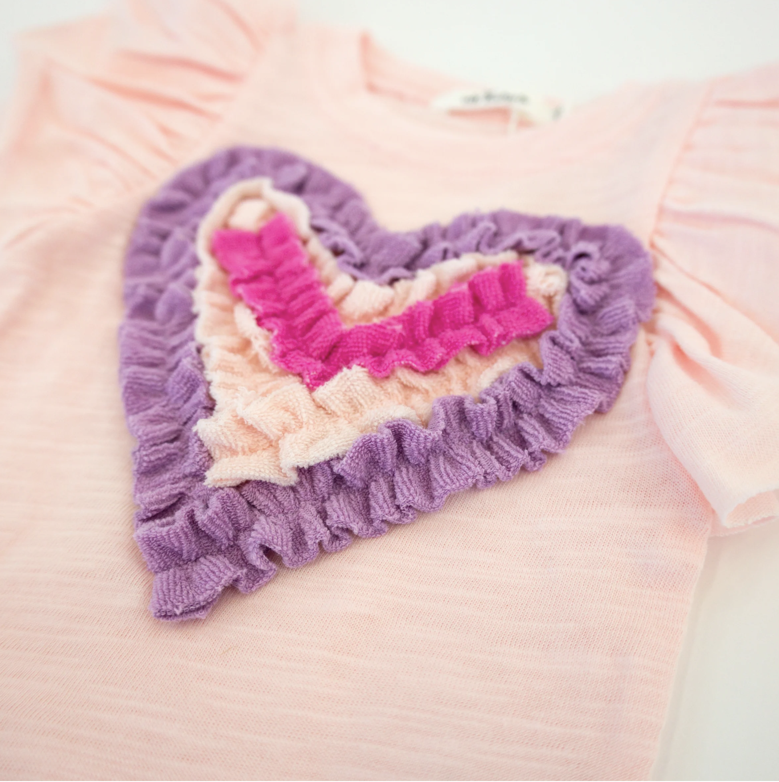 Oh Baby Oh Baby Ruffle Terry Heart Short Sleeve Tushie Set