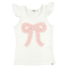 Oh Baby  Ruffle Bow Flutter Sleeve Tank