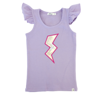 Oh Baby Oh Baby Lightning Bolt Flutter Sleeve Tank