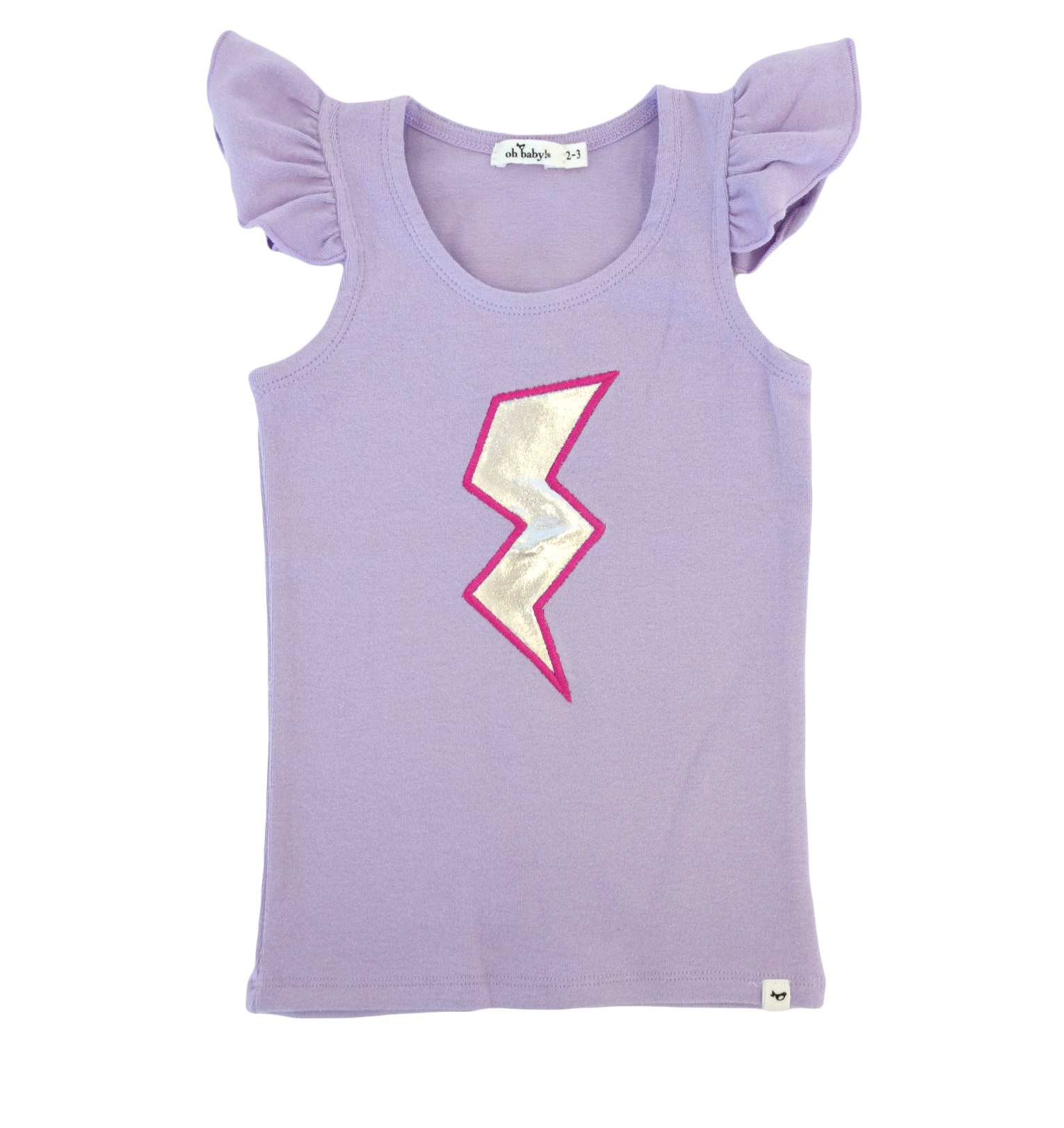 Oh Baby Oh Baby Lightning Bolt Flutter Sleeve Tank