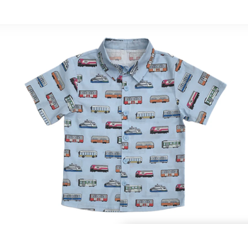 Sidetrack Sidetrack MBTA Vehicle Print Woven Shirt