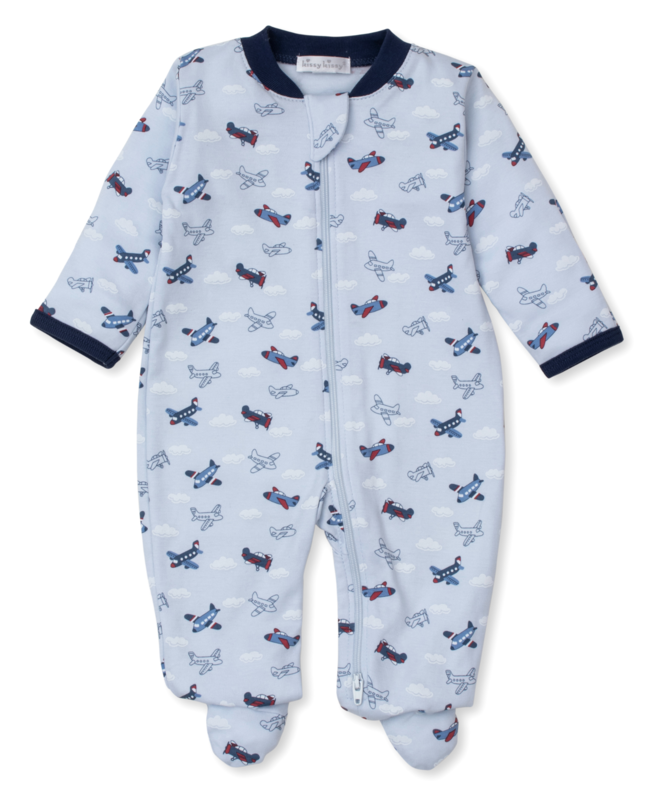 kissy kissy Kissy Kissy Sky-High Planes Zip Footie