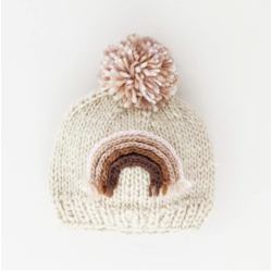 Huggalugs Mauve Rainbow Knit Beanie Hat