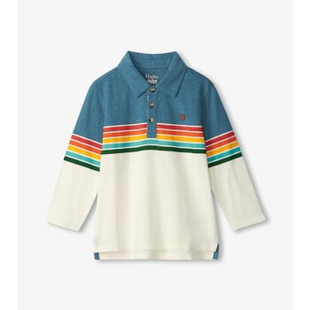Hatley Hatley Retro Stripe Longsleeve Panelled Polo