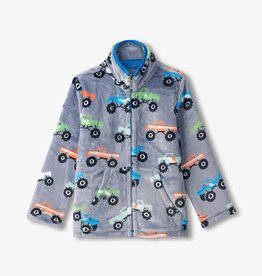 Hatley Hatley Monster Trucks Fuzzy Fleece Zip Up