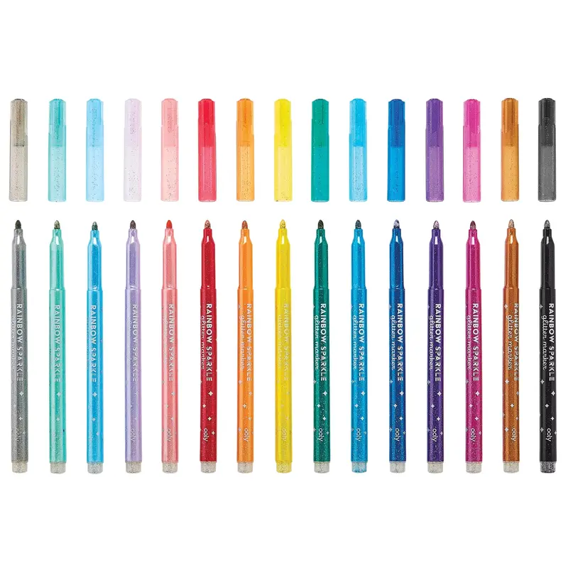 ooly Rainbow Sparkle Glitter Markers - Set of 15