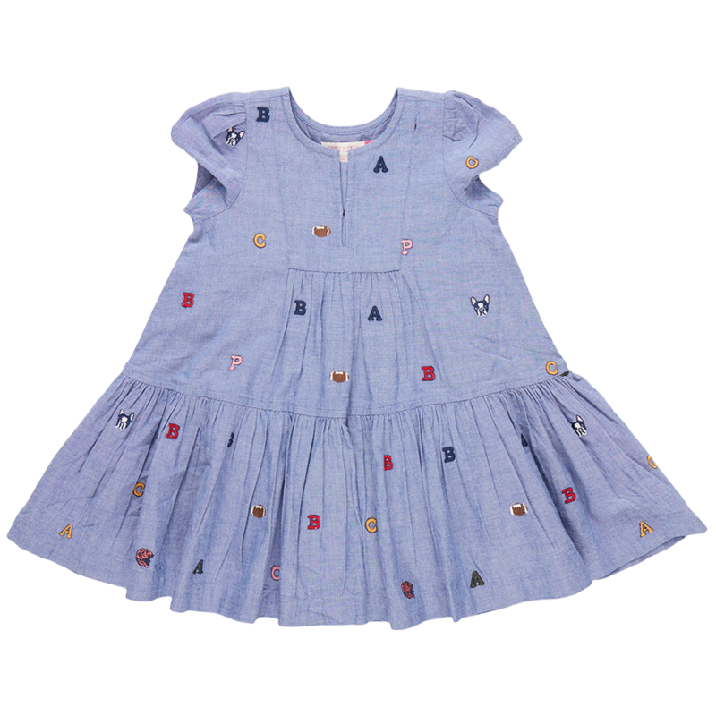 Pink Chicken Pink Chicken  Adele Varsity Embroidery Dress