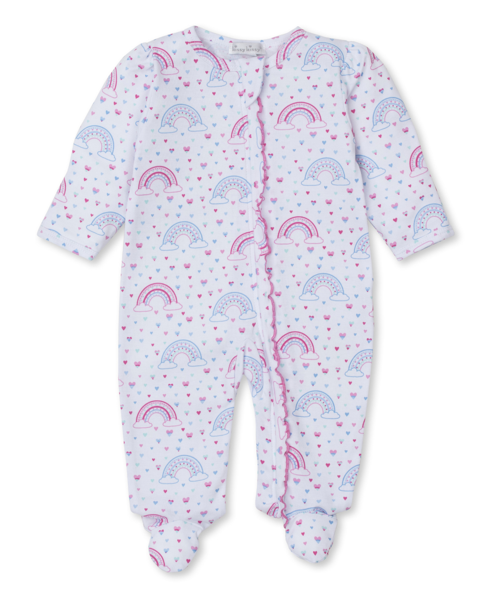 kissy kissy Kissy Kissy Rainbow Joy Zipper Footie