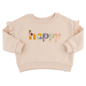 Oh Baby Oh Baby Quilted "Happy" Applique Slouchy Sweatshirt