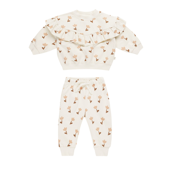 Quincy Mae Quincy Mae Tulip Ruffle Fleece Set