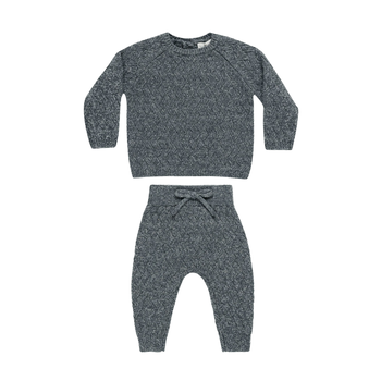 Quincy Mae Quincy Mae Heathered Indigo Knit Set