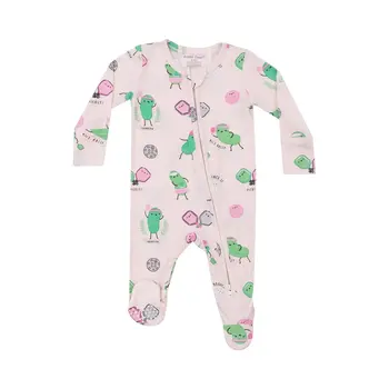 Angel Dear Angel Dear Pickleball Pink 2 Way Zipper Footie