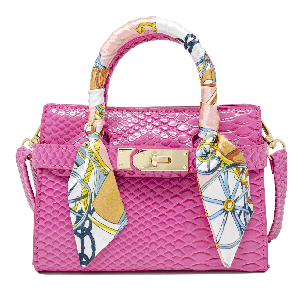 Crocodile Scarf Handbag Pink