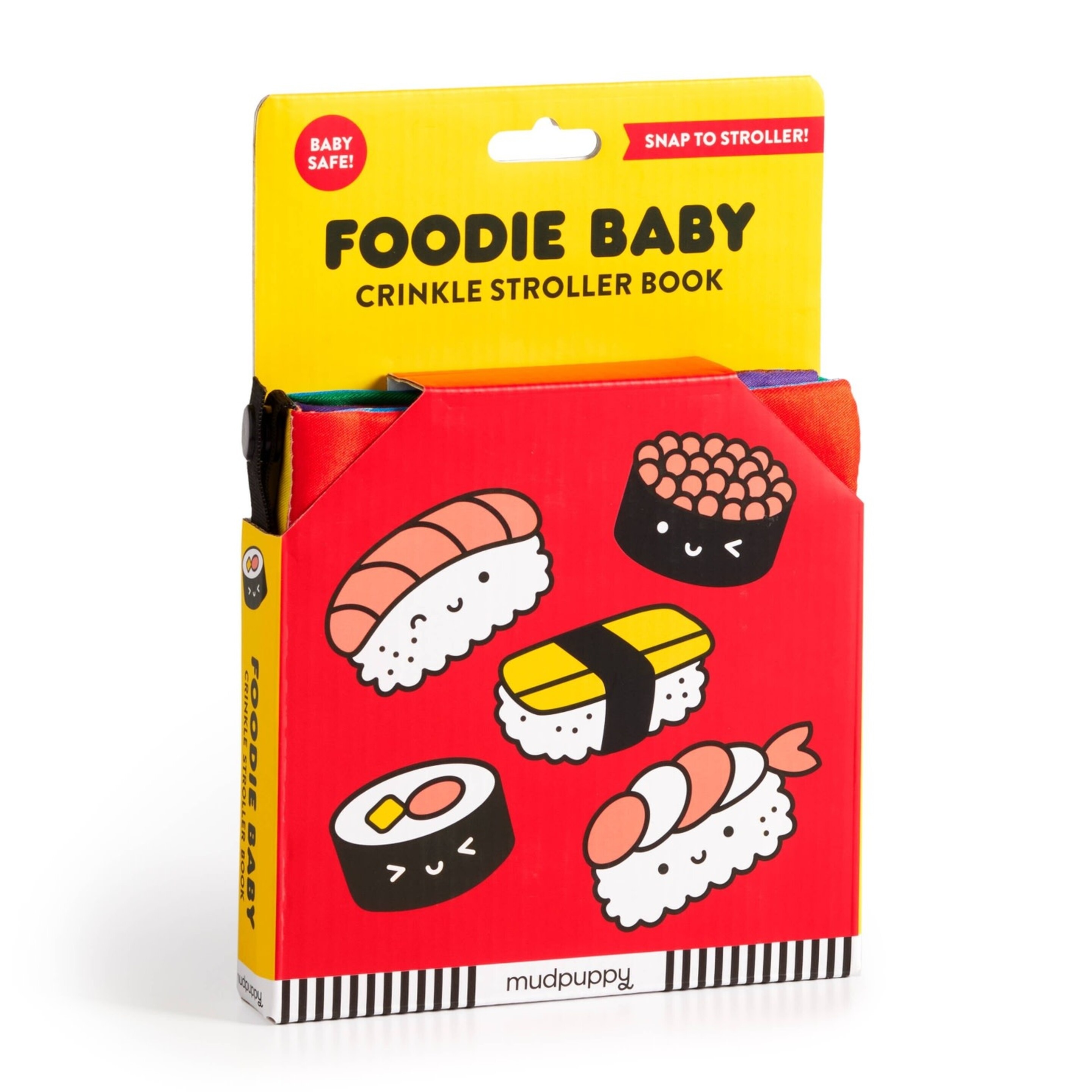 Foodie Baby Crinkle Fabric Stroller Book Tiny Hanger