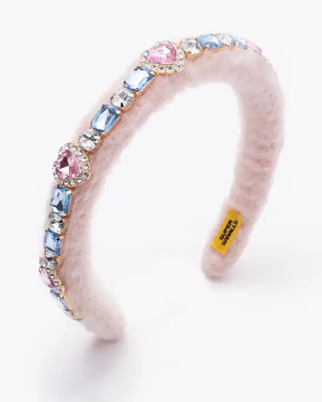 Super Smalls Bedazzled Fuzzy Pink Headband