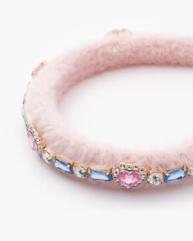 Super Smalls Bedazzled Fuzzy Pink Headband