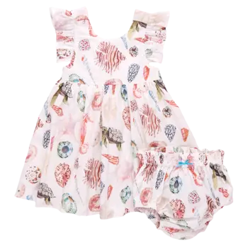 Pink Chicken Pink Chicken Liv Watercolor Shells Dress Set