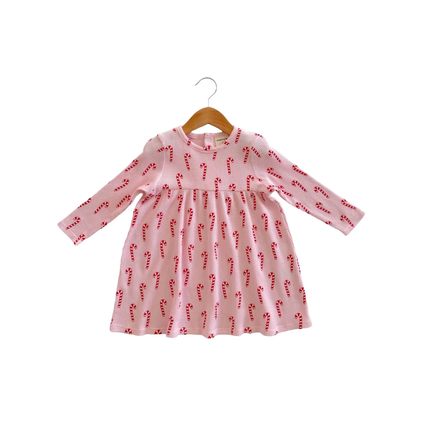 Spearmint LOVE Spearmint LOVE Organic Waffle Candy Cane Dress