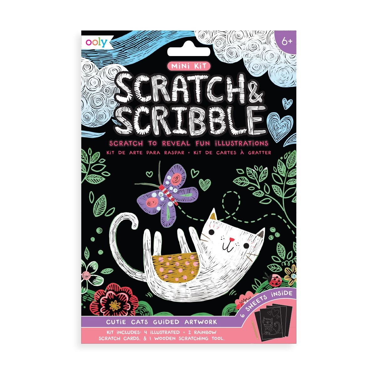 ooly Ooly Mini Scratch & Scribble Art Kit: Cutie Cats