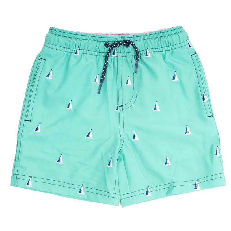 Shade Critters Shade Critters Green Sails Swim Trunks