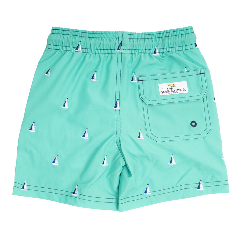 Shade Critters Shade Critters Green Sails Swim Trunks