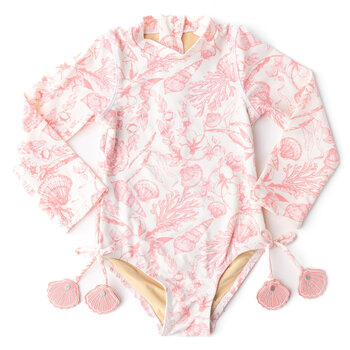 Shade Critters Shade Critters Seaside Toile Long Sleeve  Swimsuit