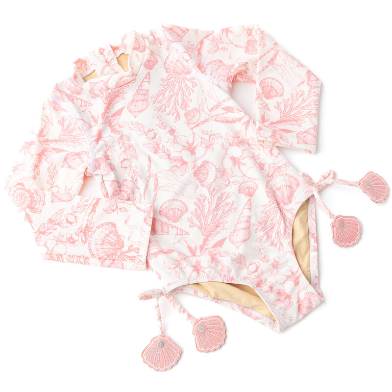 Shade Critters Shade Critters Seaside Toile Long Sleeve  Swimsuit
