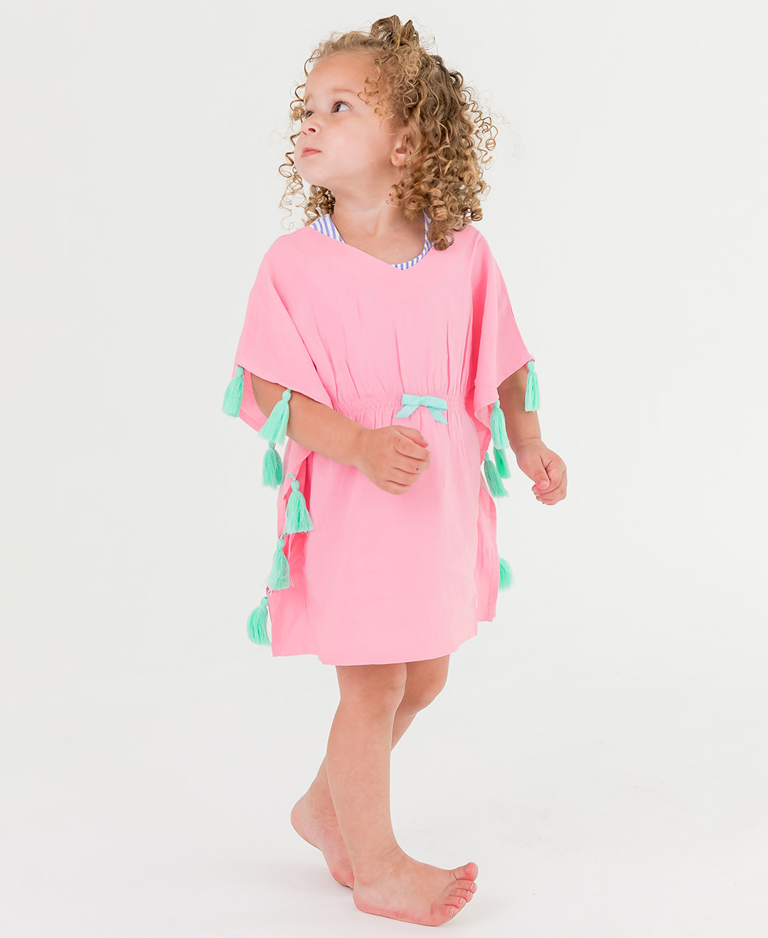 RuffleButts Rufflebutts Tassel Kaftan Cover-up