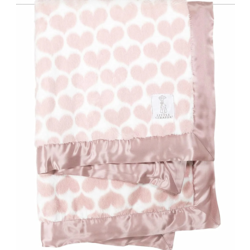 Little Giraffe Little Giraffe Heart Army Luxe Blanket- Dusty Rose
