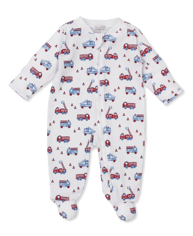 kissy kissy Kissy Kissy Flashing Firetrucks  Zip Footie